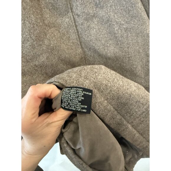 Jos A Bank Coat Jacket Mens Large Brown Oatmeal Wool Tweed Quilt Lined Full Zip - Picture 6 of 6